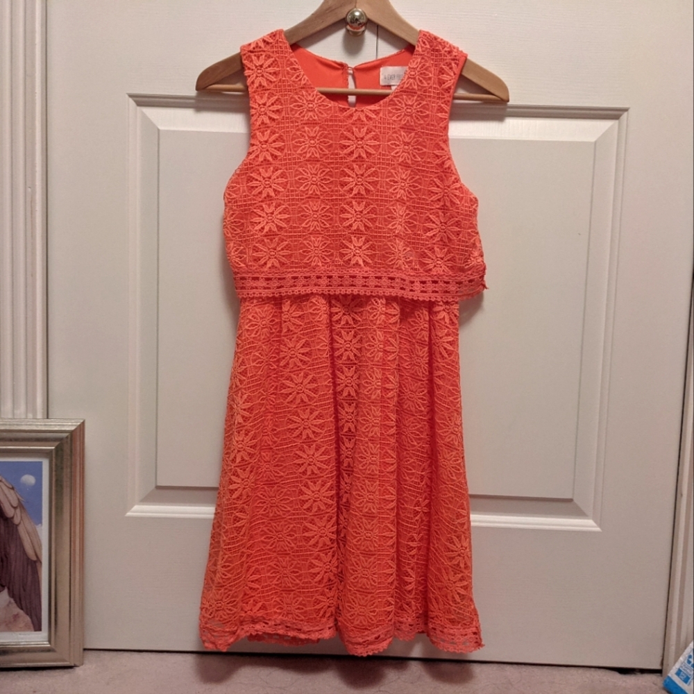 4 EVER FREE girls coral/salmon sleeveless dress